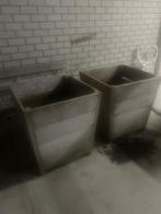 Eikenhout Plantenbakken, Tuin en Terras, Bloembakken en Plantenbakken, Gebruikt, Minder dan 60 cm, Vierkant, Ophalen of Verzenden