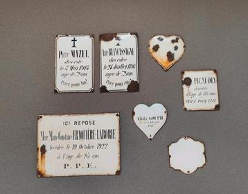 Emaille graf bordjes / gedenkplaat / gedenk hart beschikbaar voor biedingen