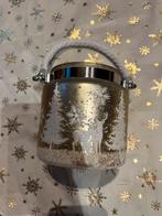 Sfeervol waxinelichtje met winterse print, Overige materialen, Wit, Ophalen of Verzenden, Zo goed als nieuw