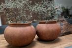 Handgemaakte aardewerk tuimel pot sober oosters, Overige kleuren, Aardewerk of Porselein, Ophalen of Verzenden, Zo goed als nieuw