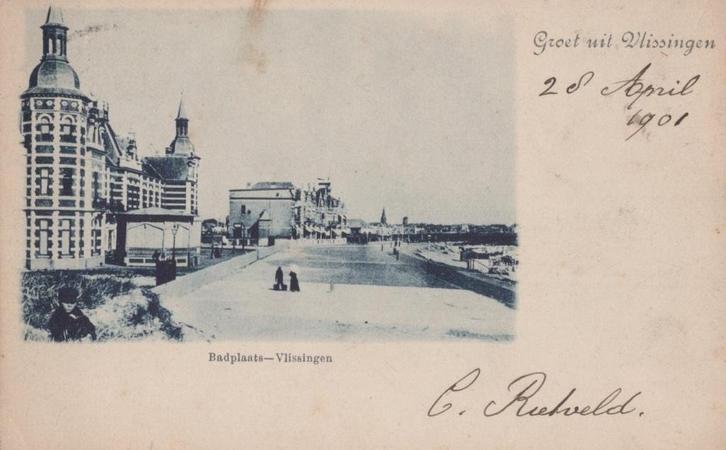 Vlissingen - Badplaats en Boulevard (1901), Verzamelen, Ansichtkaarten | Nederland, Gelopen, Zeeland, Voor 1920, Verzenden
