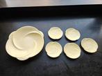 Vintage Zeller Keramik bloemvorm gebaksbordjes set (6-delig), Antiek en Kunst, Ophalen of Verzenden