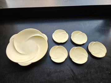 Vintage Zeller Keramik bloemvorm gebaksbordjes set (6-delig) beschikbaar voor biedingen