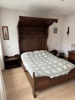 Bijzonder 2 persoons eiken bed, Huis en Inrichting, Slaapkamer | Bedden, Ophalen, Gebruikt, Bruin, Tweepersoons