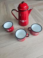 Emaille Douwe Egberts koffiepot met bekers - Festival Editie, Antiek en Kunst, Ophalen of Verzenden
