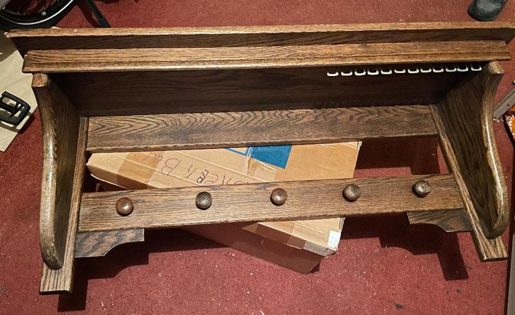 Eiken Wandkapstok, Huis en Inrichting, Woonaccessoires | Kapstokken, Gebruikt, Wandkapstok, Minder dan 100 cm, Hout, Ophalen