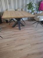 Grote eettafel tafel massief eiken blad, Huis en Inrichting, Tafels | Eettafels, Ophalen, Gebruikt, Vierkant, 200 cm of meer