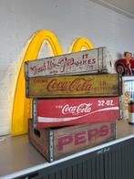 Vintage Frisdrank Kratten Set Coca-Cola Pepsi 7-Up Decoratie, Ophalen