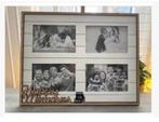 Houten fotolijst, 4 foto’s, Happy Memories, 38 x 30 cm glas, Minder dan 50 cm, Nieuw, Ophalen of Verzenden, X