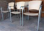 6 Enea stapelbare stoelen. Crème kleurig., Huis en Inrichting, Ophalen, Gebruikt, Overige kleuren, Metaal