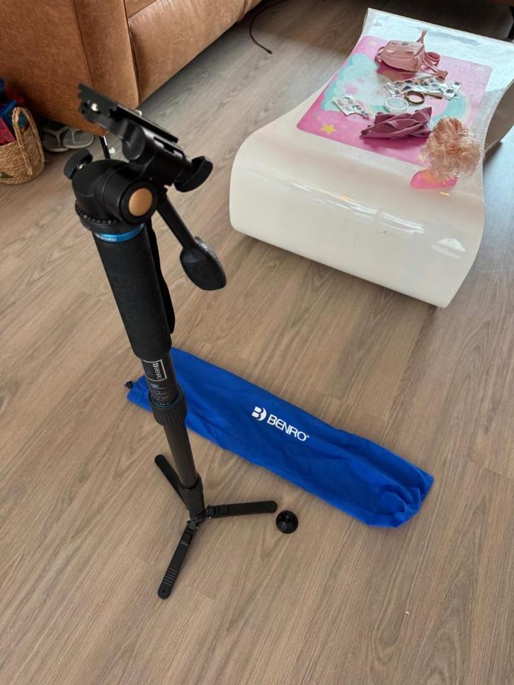 Benro Mach3 Monopod MMA48C incl extra voet en kop, Audio, Tv en Foto, Fotografie | Statieven en Balhoofden, Zo goed als nieuw