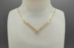 Vintage gouden ketting met 3 kleuren goudenhanger. 2025/415., ., Ophalen of Verzenden, Zo goed als nieuw, .