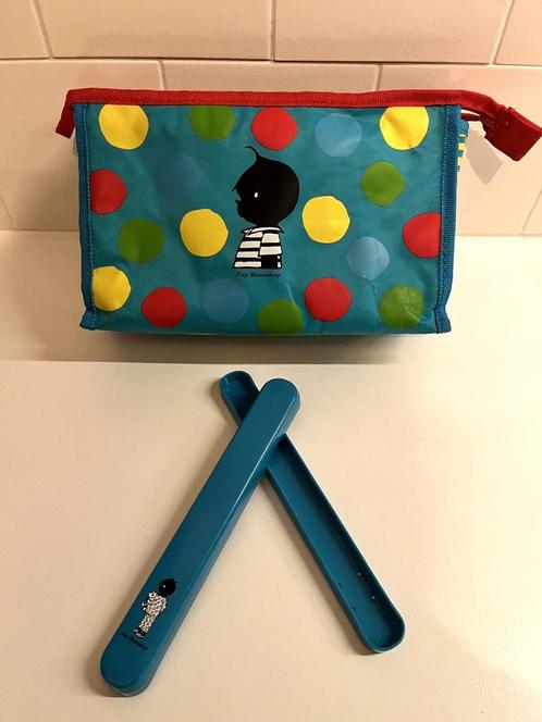 HEMA Jip (en Janneke) blauwe toilettas en tandenborstelhoude, Sieraden, Tassen en Uiterlijk, Toilettassen, Zo goed als nieuw, Jongen of Meisje