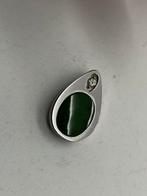 C440 Prachtige zilveren TEKA hanger jade, Overige voorstellingen, Ophalen of Verzenden, X, Met edelsteen