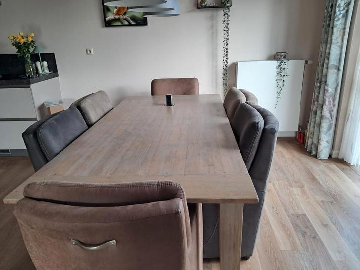 Massief eikenhouten tafel, Huis en Inrichting, Tafels | Eettafels, Zo goed als nieuw, 50 tot 100 cm, 200 cm of meer, Rechthoekig