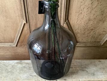 NIEUW grote forse grijze bubbelglazen fles vaas kruik beschikbaar voor biedingen