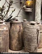Nepalese pot,potten kruiken oud uniek en Authentiek stoer, Minder dan 50 cm, Overige materialen, Zo goed als nieuw, Ophalen