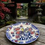 Grote Japanse schaal met pauw en bloemen, Ophalen of Verzenden