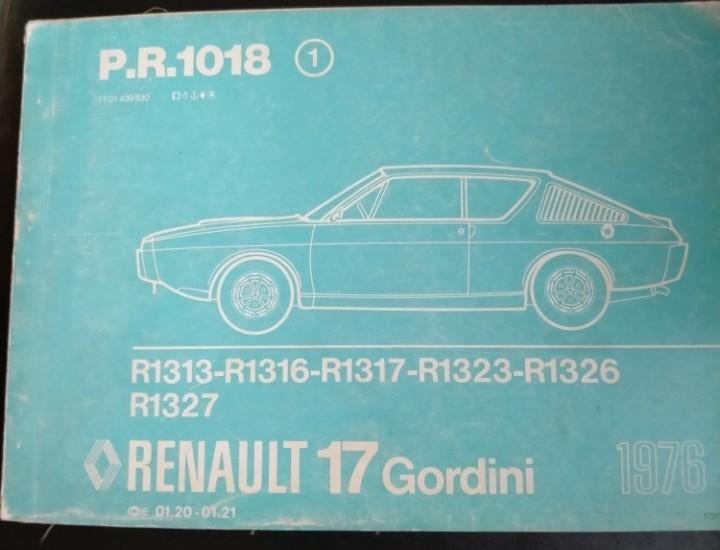 2 stuks onderdelenboeken Renault 17 & Renault 17 gordini, Ophalen of Verzenden