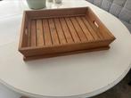 Teakhouten dienblad, Ophalen, Zo goed als nieuw, Rechthoekig, Hout
