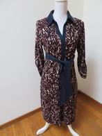 R55 K-DESIGN jurk travelstof blauw bruin maat S 36, K-design, Blauw, Ophalen of Verzenden, Zo goed als nieuw