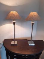 2 Luxe tafellampen incl. kapjes, Huis en Inrichting, Lampen | Tafellampen, Luxe, Metaal, Zo goed als nieuw, 50 tot 75 cm