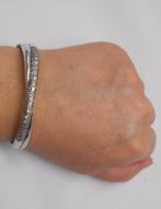 Prachtige zilveren crossover armband met steentjes nr.1341