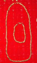 Koningsschakel Set 18 karaat gold plated Ketting en Armband, Ophalen of Verzenden, Nieuw, Goud, Overige materialen