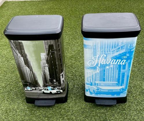 2 Curver pedaalemmer / prullenbak 60 liter, Huis en Inrichting, Woonaccessoires | Prullenbakken, Kunststof, 50 tot 75 cm, 40 liter of meer