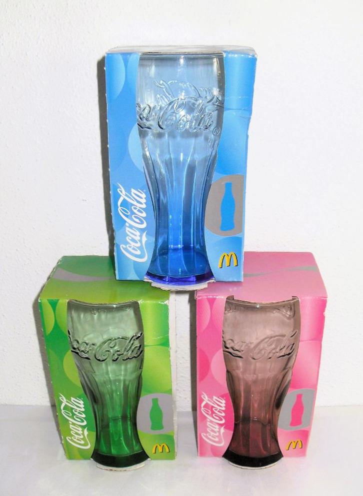 3 Coca Cola Glazen Coca-Cola Glazen 2007 Mc Donalds, Verzamelen, Glas en Borrelglaasjes, Nieuw, Frisdrankglas, Ophalen of Verzenden