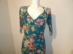 King Louie zomerse jurk bloemen print turquoise S, Overige kleuren, Verzenden, Zo goed als nieuw, Knielengte