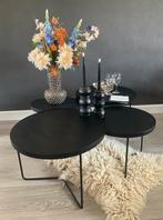 Salontafels Set Black & Wood & Ijzer Metaal, Rond, Zo goed als nieuw, Metaal, Minder dan 50 cm