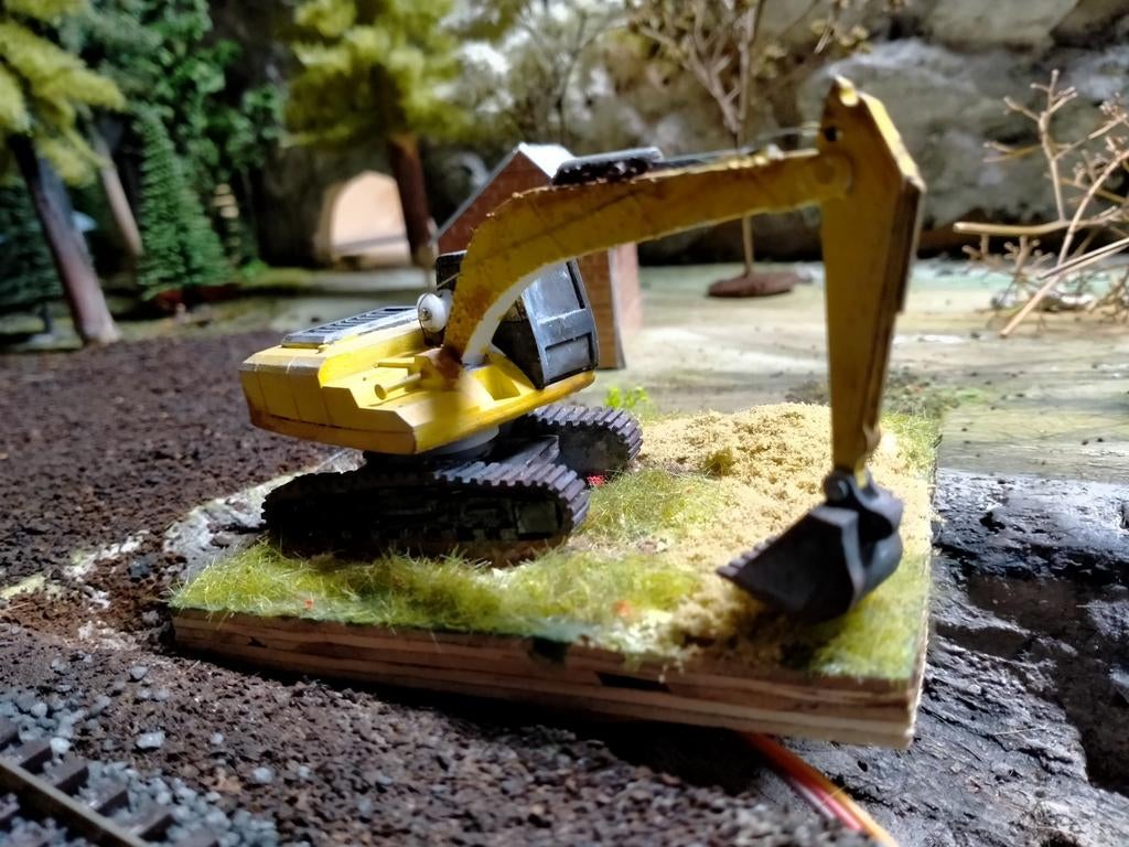 Graafmachine model 1/87 - Resin, beweegbaar (project), Overige merken, Gebruikt, 1:50 of kleiner, Overige typen