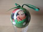 Disney kunststof kerstbal Mickey, Minnie en Pluto - groen, Ophalen of Verzenden, Mickey Mouse, Zo goed als nieuw, Beeldje of Figuurtje