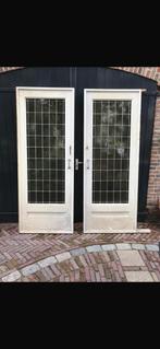 Schuifdeuren glas in lood, Doe-het-zelf en Verbouw, Deuren en Horren, Ophalen, 80 tot 100 cm, Binnendeur, Schuifdeur