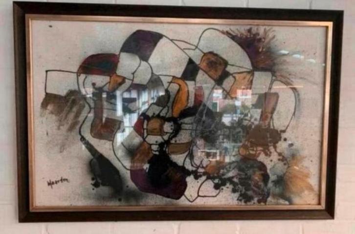 Schilderij Aquarel kunstenaar Maarten 100 x 70 cm., Antiek en Kunst, Kunst | Schilderijen | Modern, Ophalen of Verzenden