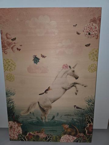 Eenhoorn wanddecoratie hout kind  beschikbaar voor biedingen