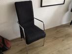6 lloyd Loom eetkamerstoelen zwart en chroom, Huis en Inrichting, Stoelen, Ophalen, Zwart, Zo goed als nieuw, Metaal