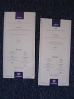 economie menu kaarten Air Serbia, Ophalen of Verzenden, Zo goed als nieuw, Kaart, Foto of Prent