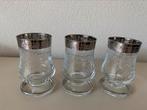 Vintage glazen met zilverkleur, jaren '60, 3 stuks, Ophalen