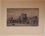 Louis Apol ets "Boerderij met Waslijn", Antiek en Kunst, Kunst | Etsen en Gravures, Ophalen
