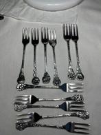 GEBE Nieuwpoort - verzilverde gebaksvorkjes bloemen 11 stuks, Antiek en Kunst, Ophalen of Verzenden
