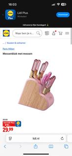 GEZOCHT Paris Hilton messenset Lidl, Verzenden, Zo goed als nieuw, Rvs of Chroom