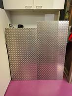 Twee RVS rijplaten, 131x60cm en 119x60cm. 4mm dik, Doe-het-zelf en Verbouw, Platen en Panelen, Ophalen, Nieuw