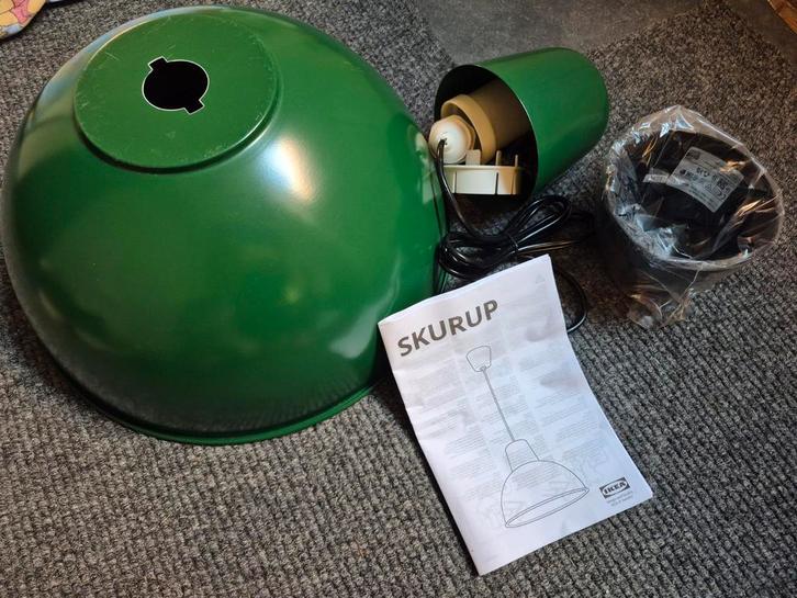 Skurup lamp groen, Huis en Inrichting, Lampen | Lampenkappen, Gebruikt, Rond, Groen, Ophalen