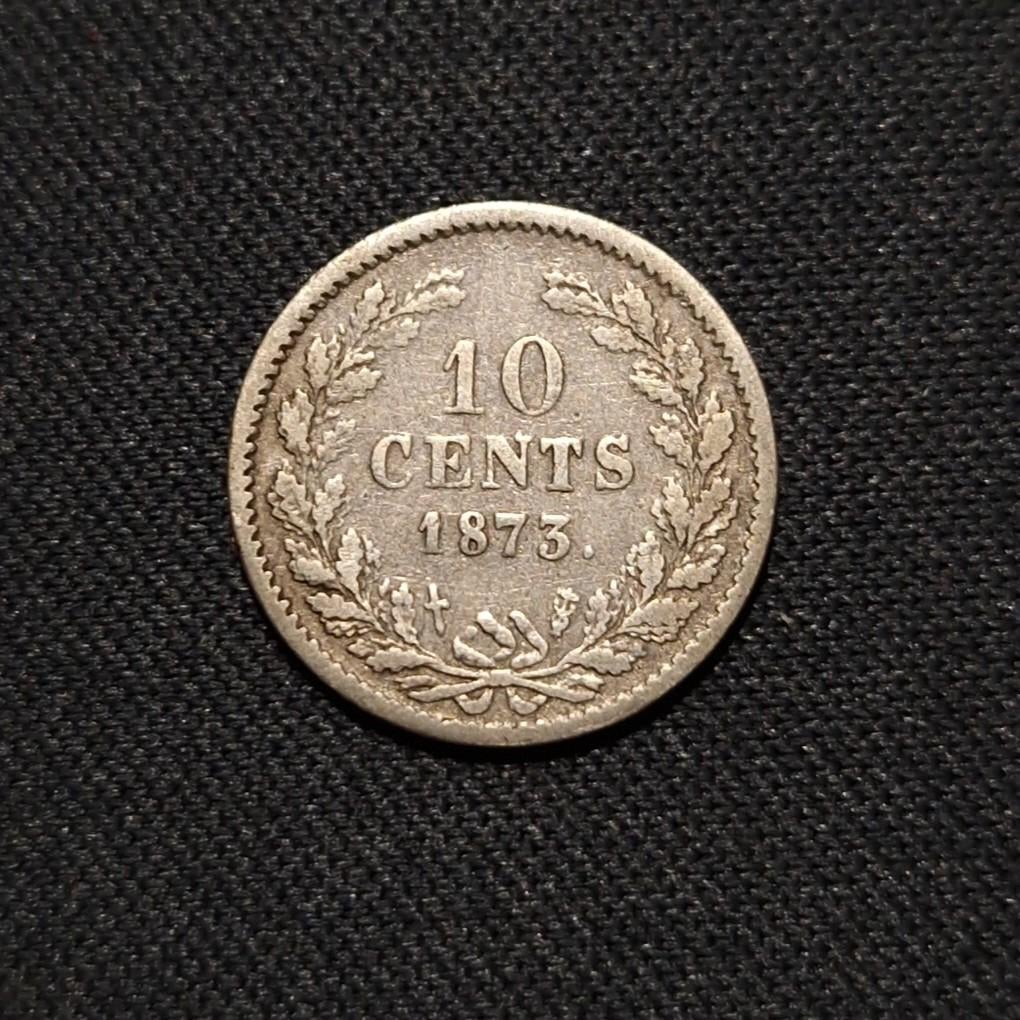 10 cent 1873, Koning Willem III, Verzenden, Zilver, 10 cent