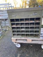 metalen werkbank met dik staal blad uit drukkerij, Doe-het-zelf en Verbouw, Werkbanken, Ophalen, Gebruikt, Bankschroef