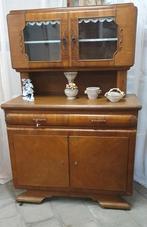 Vintage buffetkast of keukenkast, 2 delen,  originele staat, Antiek en Kunst, Curiosa en Brocante, Ophalen