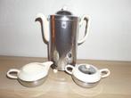 Geïsoleerde chroom koffiepot met roomstel, Gebruikt, Overige typen, Ophalen of Verzenden, Overige stijlen