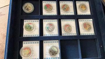 Set van 10 coloured €2 twee euro munten o.a. Andorra, Monaco beschikbaar voor biedingen
